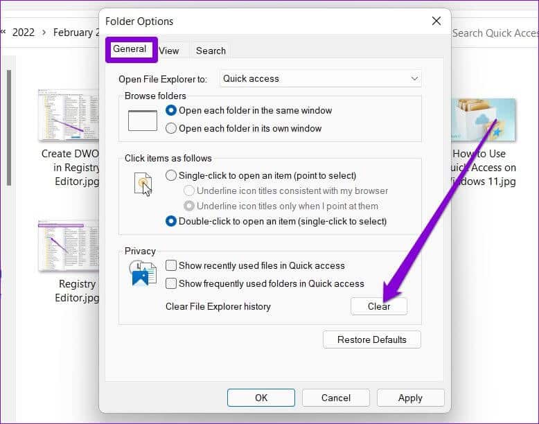 Clear-File-Explorer-History-778x612 كيفية استخدام الوصول السريع في Windows 11