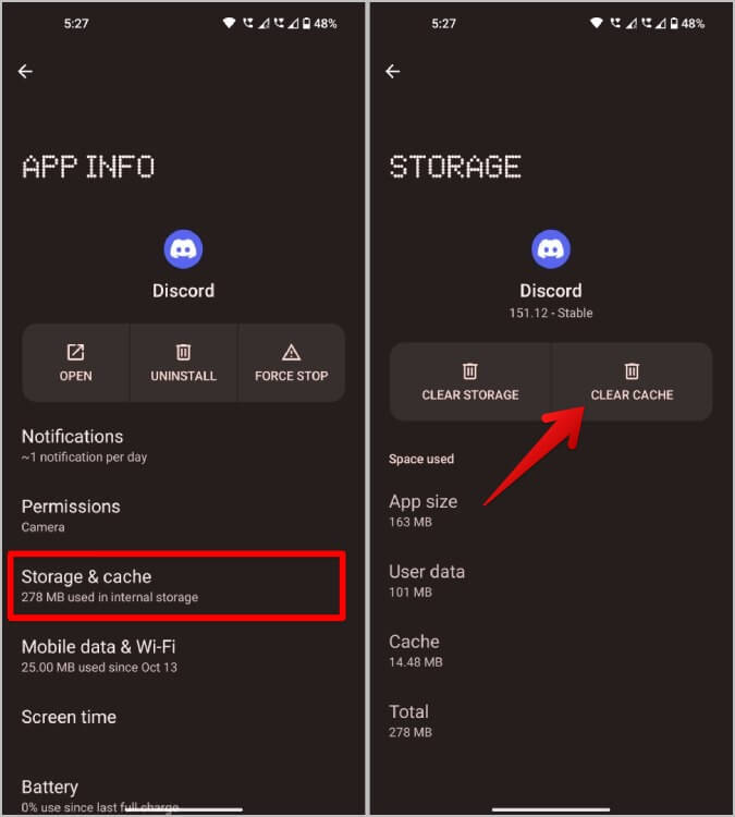 Clearing-Discord-Cache-on-Android-675x750 14 طريقة لإصلاح فشل تحميل رسائل Discord