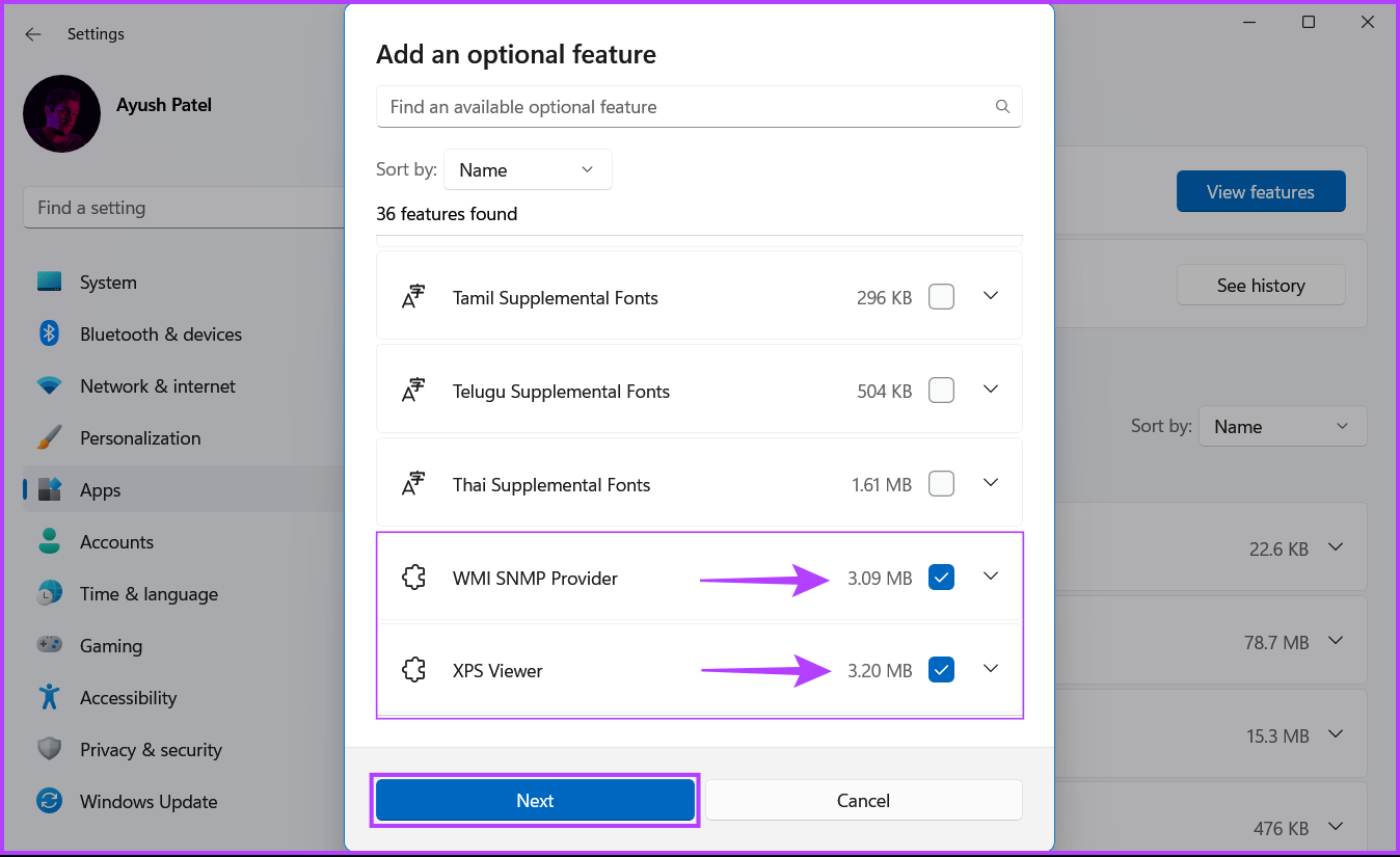 Click-On-Next-4 أفضل 4 طرق لإضافة أو إزالة الميزات الاختيارية على Windows 11