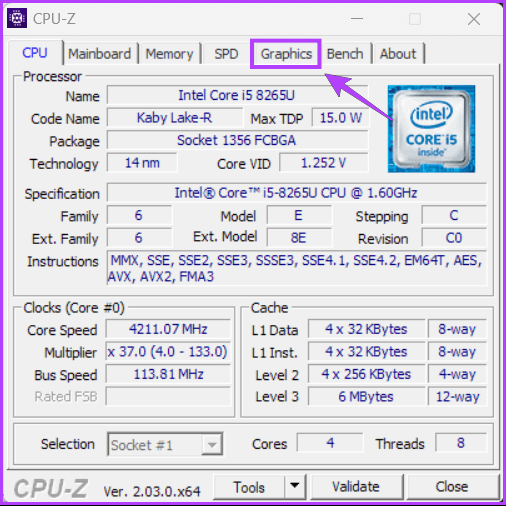 Click-On-the-Graphics-Tab أفضل 4 طرق للتحقق من سعة ذاكرة الوصول العشوائي للفيديو VRAM على Windows 11