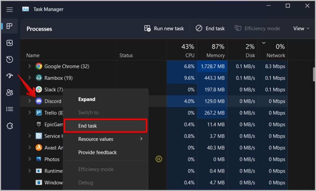 Closing-Discord-on-Task-Manager-on-Windows-1080x652 14 طريقة لإصلاح فشل تحميل رسائل Discord