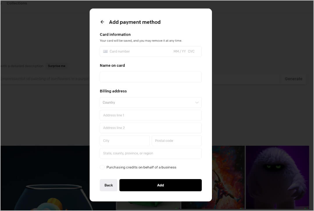 Completing-payment-on-DALL-E-2-credits-1080x727 كيفية استخدام DALL-E 2 لإنشاء صور فريدة من نوعها من خلال الذكاء الاصطناعي