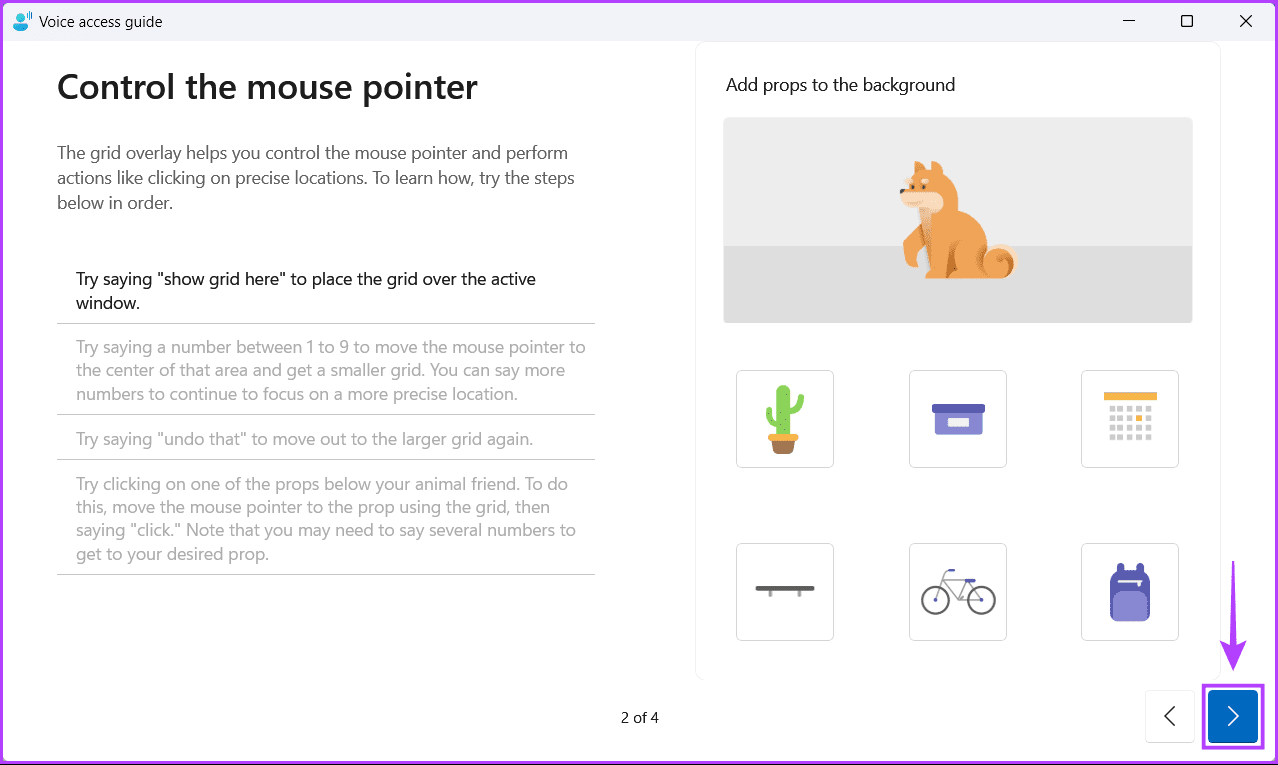Control-Mouse-Pointer كيفية تمكين الوصول الصوتي واستخدامه على Windows 11