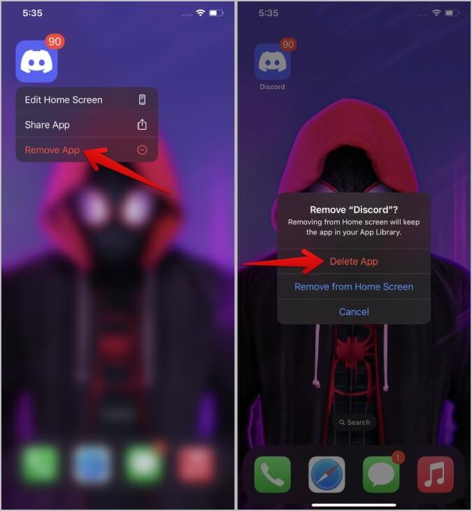 Deleting-Discord-app-on-iOS-675x730 14 طريقة لإصلاح فشل تحميل رسائل Discord