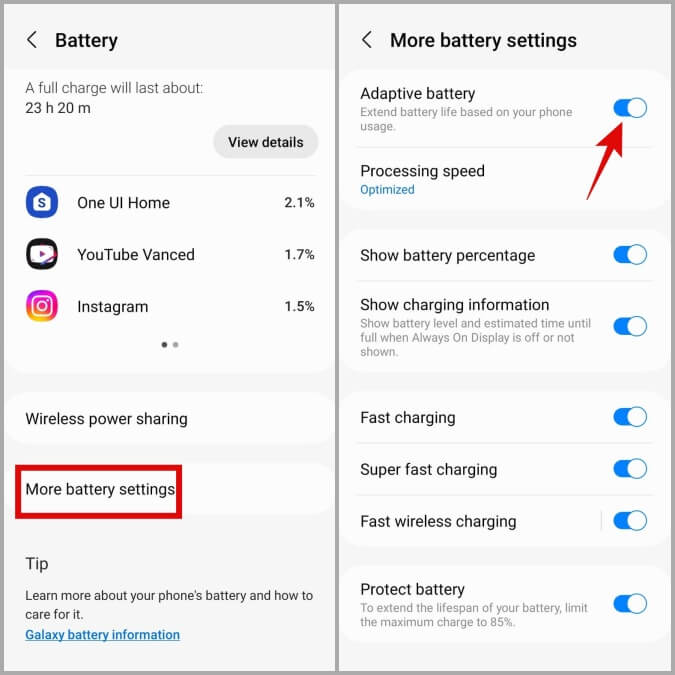 Disable-Adaptive-Battery-on-Samsung-Phone-675x675 أفضل 7 طرق لإصلاح  عدم عمل ميزة المشاركة السريعة على هواتف Samsung Galaxy