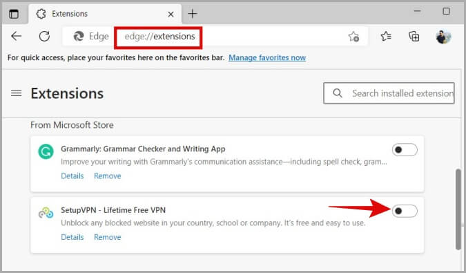 Disable-Extensions-in-Edge-675x395 أفضل 8 طرق لإصلاح عدم عمل Snapchat على الويب