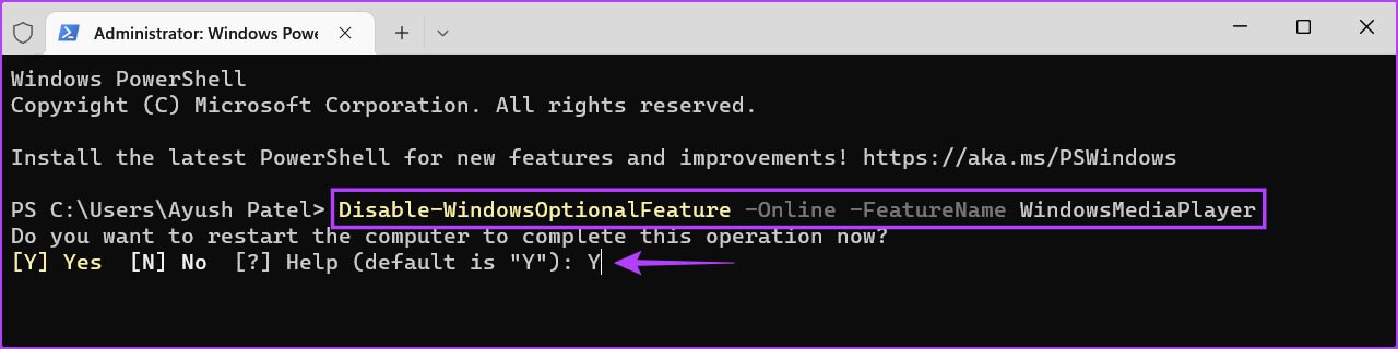Disable-Optional-Features-PowerShell أفضل 4 طرق لإضافة أو إزالة الميزات الاختيارية على Windows 11