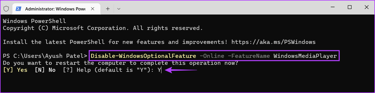 Disable-Optional-Features-PowerShell أفضل 4 طرق لإضافة أو إزالة الميزات الاختيارية على Windows 11
