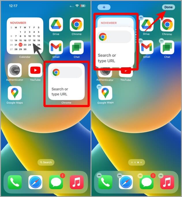 Dragging-a-Widget-on-a-Widget-Stack-1 كيفية إنشاء وتعديل وإزالة حزم الأدوات الويدجت على iPhone