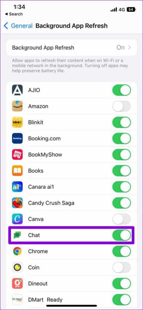 Enable-Background-App-Refresh-for-Google-Chat-474x1024-1-474x1024 أفضل 8 طرق لإصلاح عدم عمل إشعارات تطبيق Google Chat على Android و iPhone