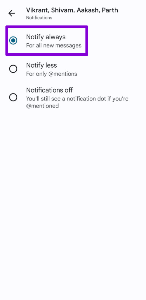 Enable-Notifications-for-Google-Chat-Group-Conversation-500x1024-1 أفضل 8 طرق لإصلاح عدم عمل إشعارات تطبيق Google Chat على Android و iPhone