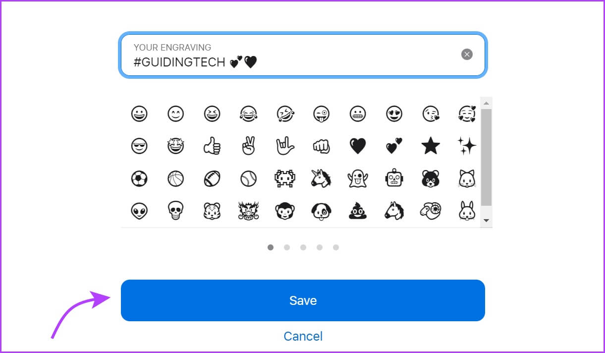 Engrave-Apple-Products-via-a-Web-Browser-7 كيفية نقش حافظة AirPods باستخدام Memoji أو Emoji أو Text مجانًا