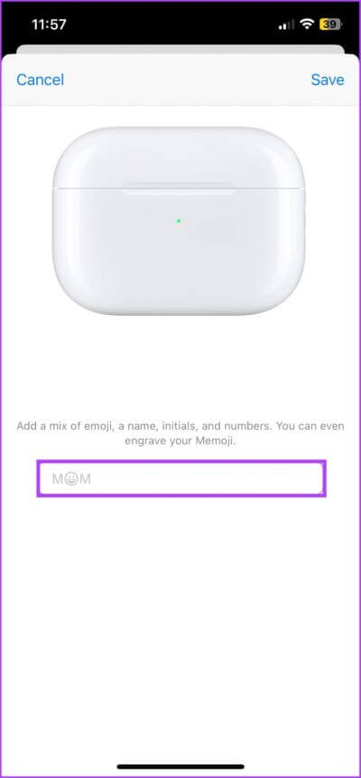 Engrave-Memoji-on-AirPods-via-Apple-Store-App-4-713x1536-1 كيفية نقش حافظة AirPods باستخدام Memoji أو Emoji أو Text مجانًا