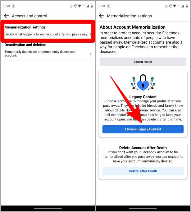 Facebook-Access-and-Control-Settings-1-615x681 كيفية إعداد واستخدام جهة الاتصال الموصى لها على Facebook