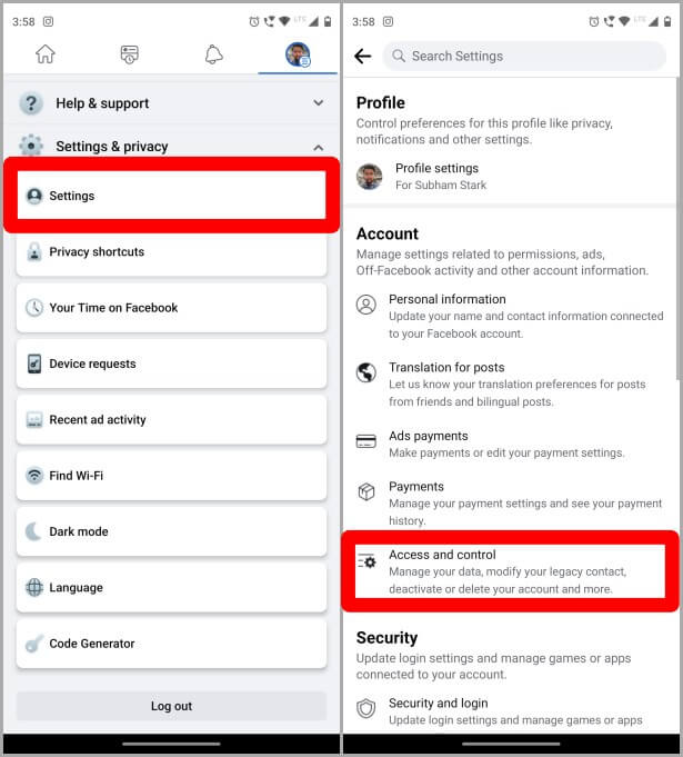 Facebook-Settings-2-615x681 كيفية إعداد واستخدام جهة الاتصال الموصى لها على Facebook