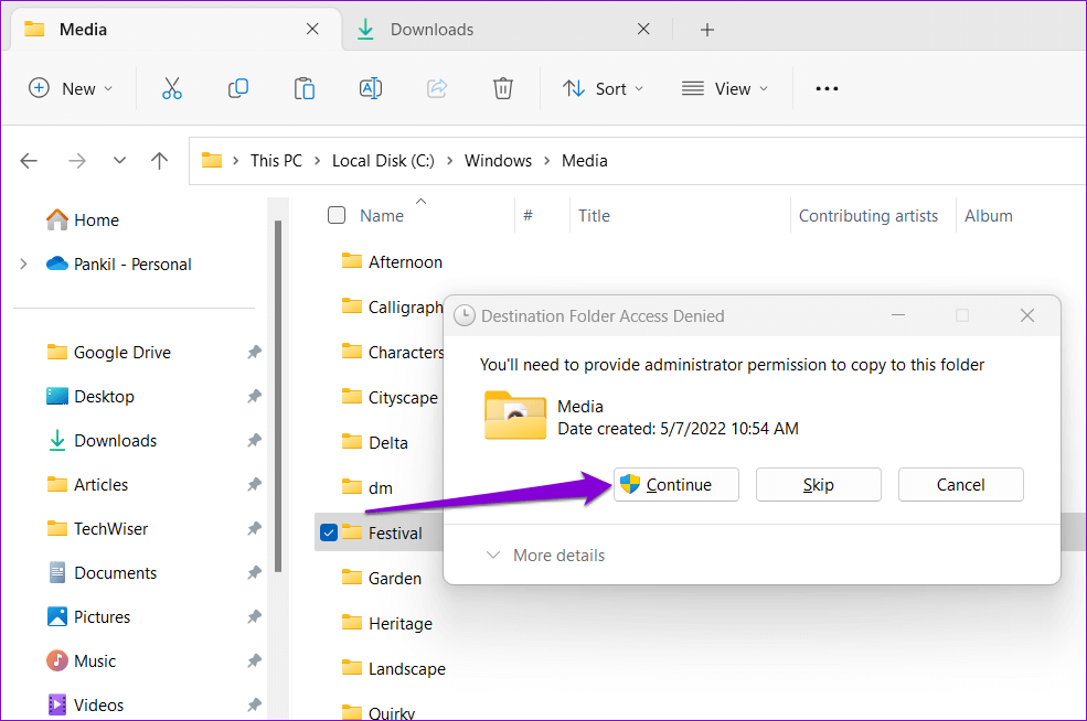 Folder-Access-Denied-in-Windows-11 كيفية تغيير أو تعطيل أصوات الإشعارات في Windows 11