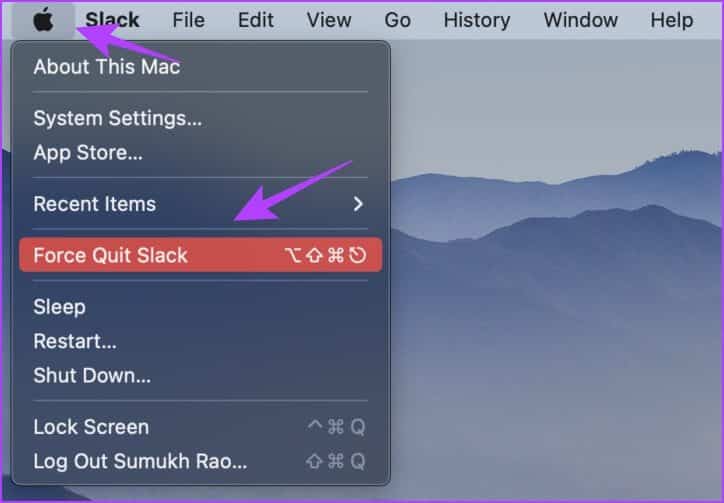 Force-Quit-Slack 10 إصلاحات لعدم عمل إشعارات Slack على Mac و Windows Desktop