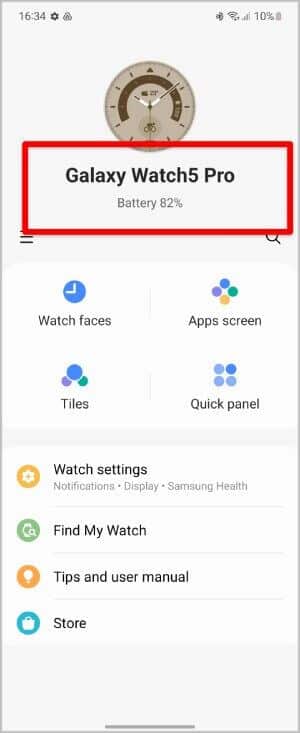 Galaxy-Watch-model-on-Wearable-app-300x733 كيف أعرف طراز Galaxy Watch الذي أمتلكه؟
