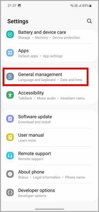 General-Management-on-Android-1 كيفية تغيير النظام ولغة التطبيقات الفردية على هواتف Samsung Galaxy