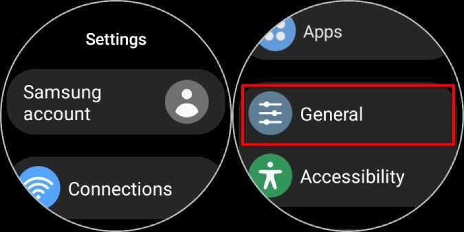General-setting-on-Galaxy-Watch كيفية تغيير المعصم والتوجيه على Samsung Galaxy Watch