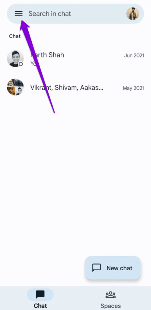 Google-Chat-App-Android-500x1024-1 أفضل 8 طرق لإصلاح عدم عمل إشعارات تطبيق Google Chat على Android و iPhone