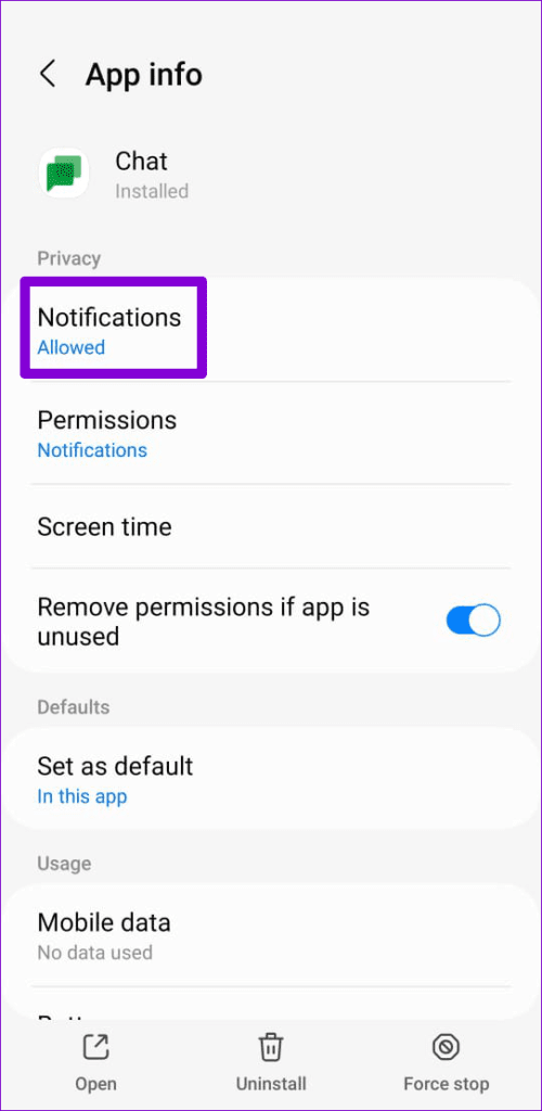 Google-Chat-App-Info-500x1024-1 أفضل 8 طرق لإصلاح عدم عمل إشعارات تطبيق Google Chat على Android و iPhone