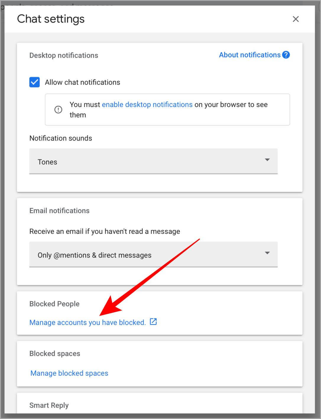 Google-Chat-Settings كيفية حظر شخص ما على Google Chat على الويب والجوال والإبلاغ عنه وإلغاء حظره