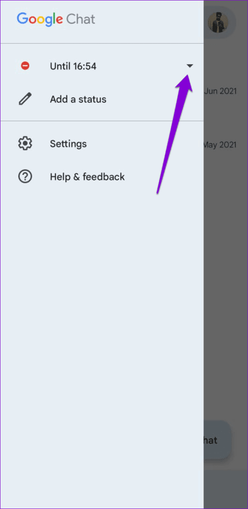 Google-Chat-Status-500x1024-1 أفضل 8 طرق لإصلاح عدم عمل إشعارات تطبيق Google Chat على Android و iPhone