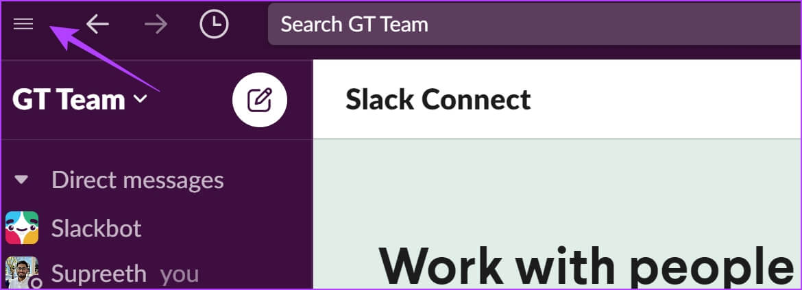 Hamburger-Menu-Slack 10 إصلاحات لعدم عمل إشعارات Slack على Mac و Windows Desktop