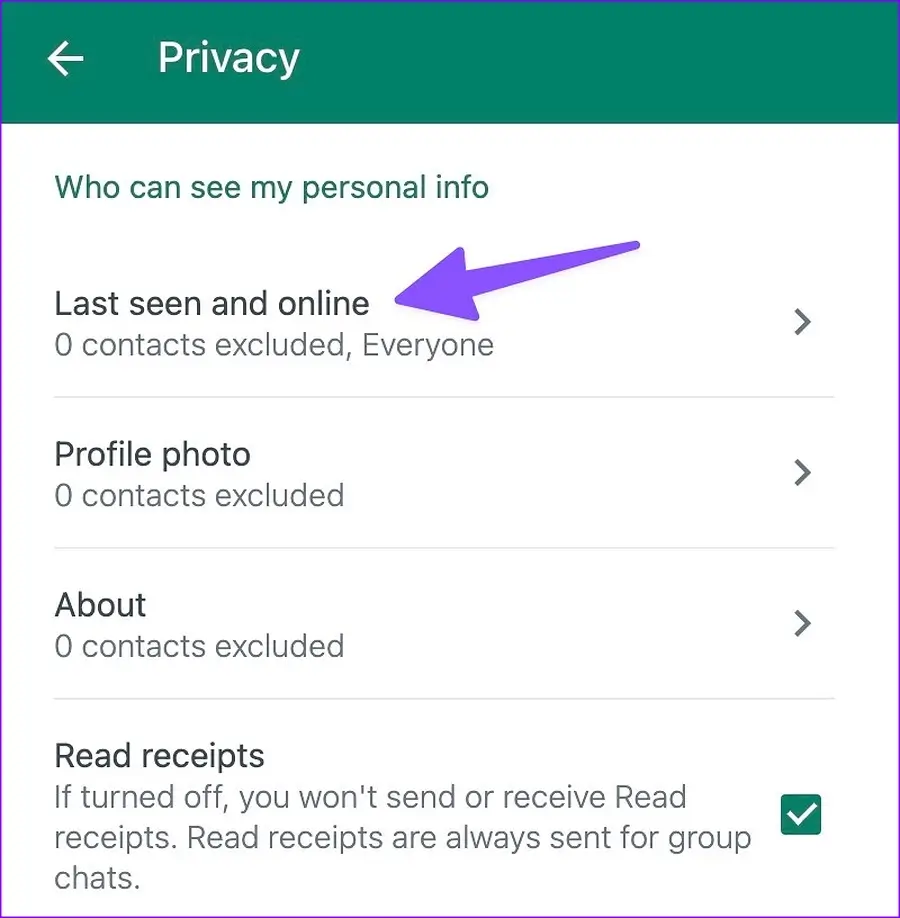 كيفية إخفاء حالة WhatsApp عبر الإنترنت من جهات اتصال محددة - %categories