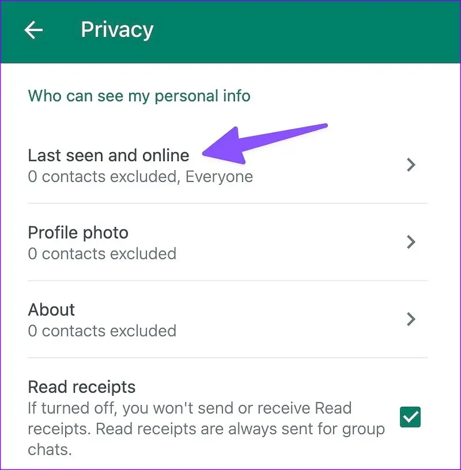 Hide-WhatsApp-online-status-from-one-person-3 كيفية إخفاء حالة WhatsApp عبر الإنترنت من جهات اتصال محددة