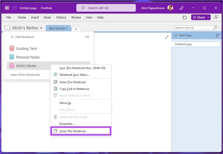 How-to-delete-a-notebook-in-Onenote_4-1-768x532-1-768x532 كيفية حذف دفتر ملاحظات في Microsoft OneNote