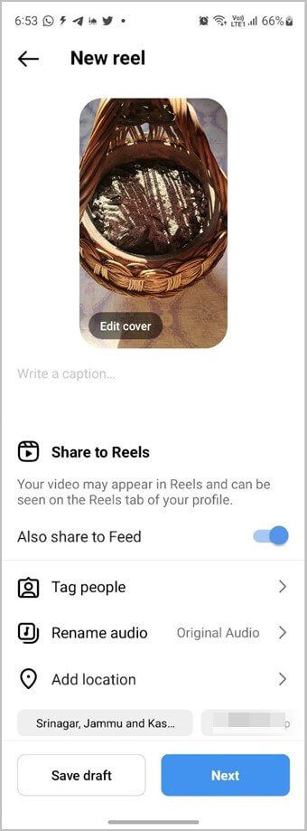 Instagram-Mobile-Reel-Gallery-Upload كيفية تحميل ريلز على Instagram من المعرض وجهاز الكمبيوتر