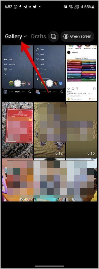Instagram-Mobile-Reel-Select-From-Gallery كيفية تحميل ريلز على Instagram من المعرض وجهاز الكمبيوتر