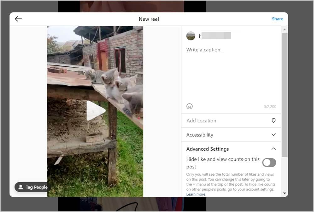 Instagram-Reel-Website-Upload كيفية تحميل ريلز على Instagram من المعرض وجهاز الكمبيوتر