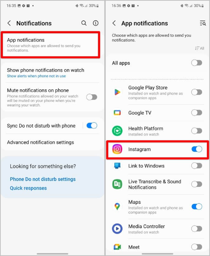 Instagram-notifications-on-Galaxy-Watch كيفية الحصول على إشعارات Instagram و WhatsApp على Samsung Galaxy Watch