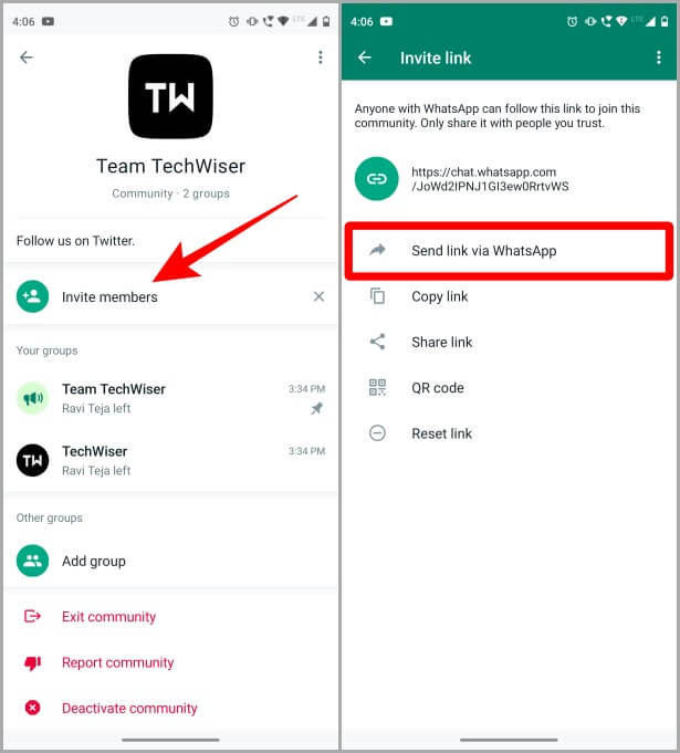 Inviting-Members-to-a-Community-on-Android-615x681 كيفية دعوة شخص ما إلى مجتمع Whatsapp على نظامي iOS و Android