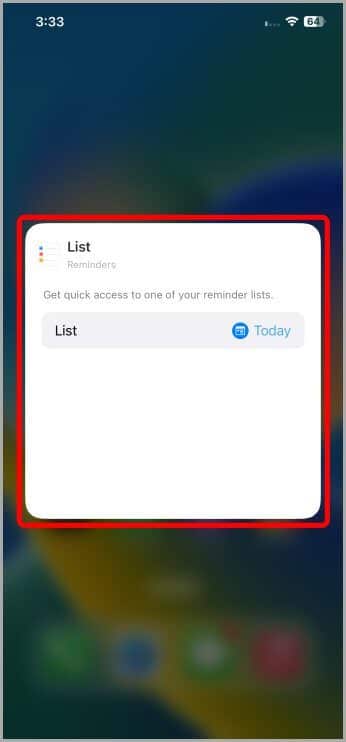 List-selected-for-Reminder-Widget كيفية إضافة وإزالة وتخصيص الويدجت على شاشة iPhone الرئيسية