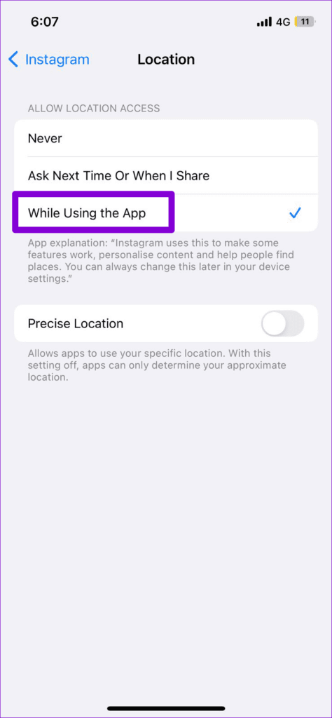 Location-Access-for-Instagram-on-iPhone-474x1024-1 أفضل 7 طرق لإصلاح عدم عمل الفلاتر والتأثيرات على Instagram