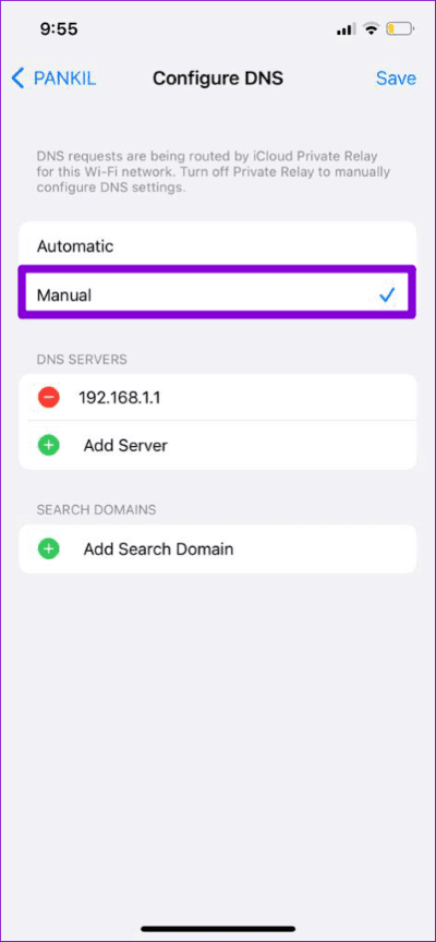 Manual-DNS-on-iPhone-3-474x1024-1 أفضل 8 طرق لإصلاح مشكلات اتصال Discord على Android و iPhone