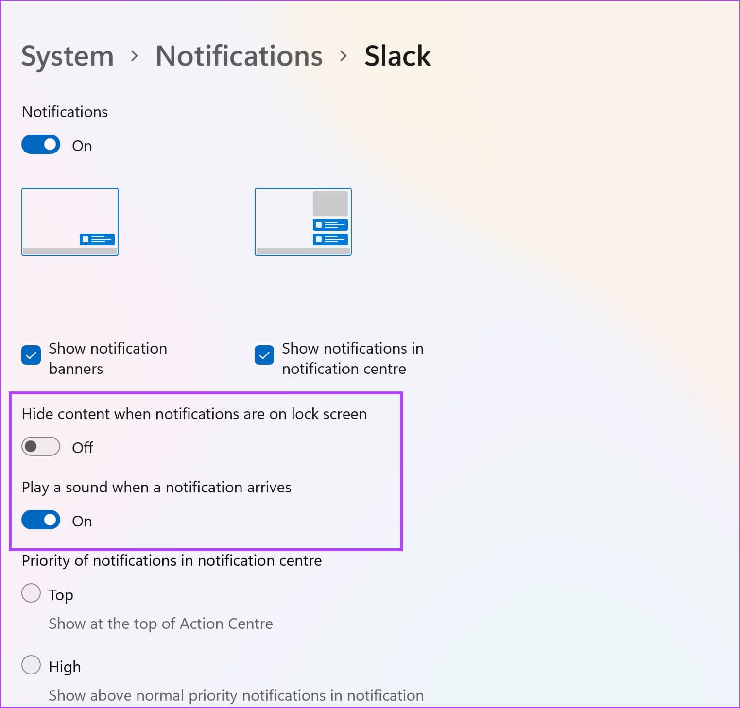 Notification-Settings-Windows 10 إصلاحات لعدم عمل إشعارات Slack على Mac و Windows Desktop