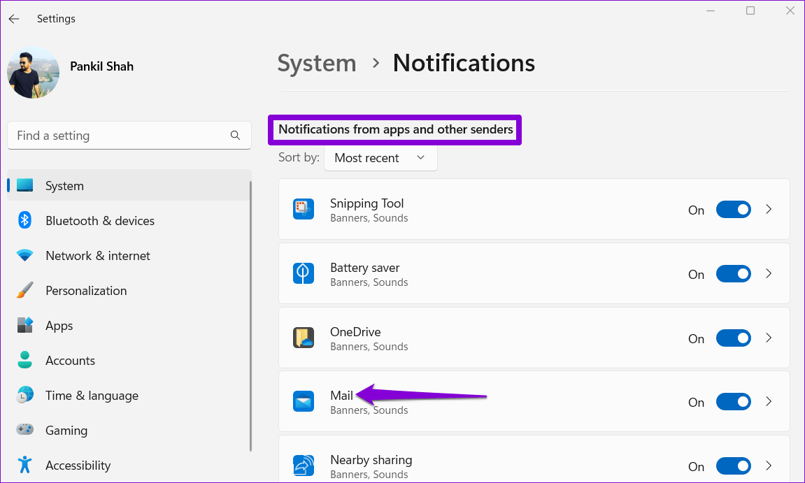 Notification-Settings-for-App-in-Windows كيفية تغيير أو تعطيل أصوات الإشعارات في Windows 11