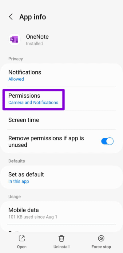 OneNote-App-Permissions-on-Android-500x1024-1 أفضل 6 طرق لإصلاح عدم عمل تطبيق OneNote على Android