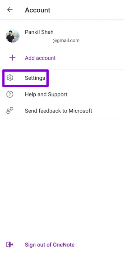 OneNote-App-Settings-500x1024-1 أفضل 6 طرق لإصلاح عدم عمل تطبيق OneNote على Android
