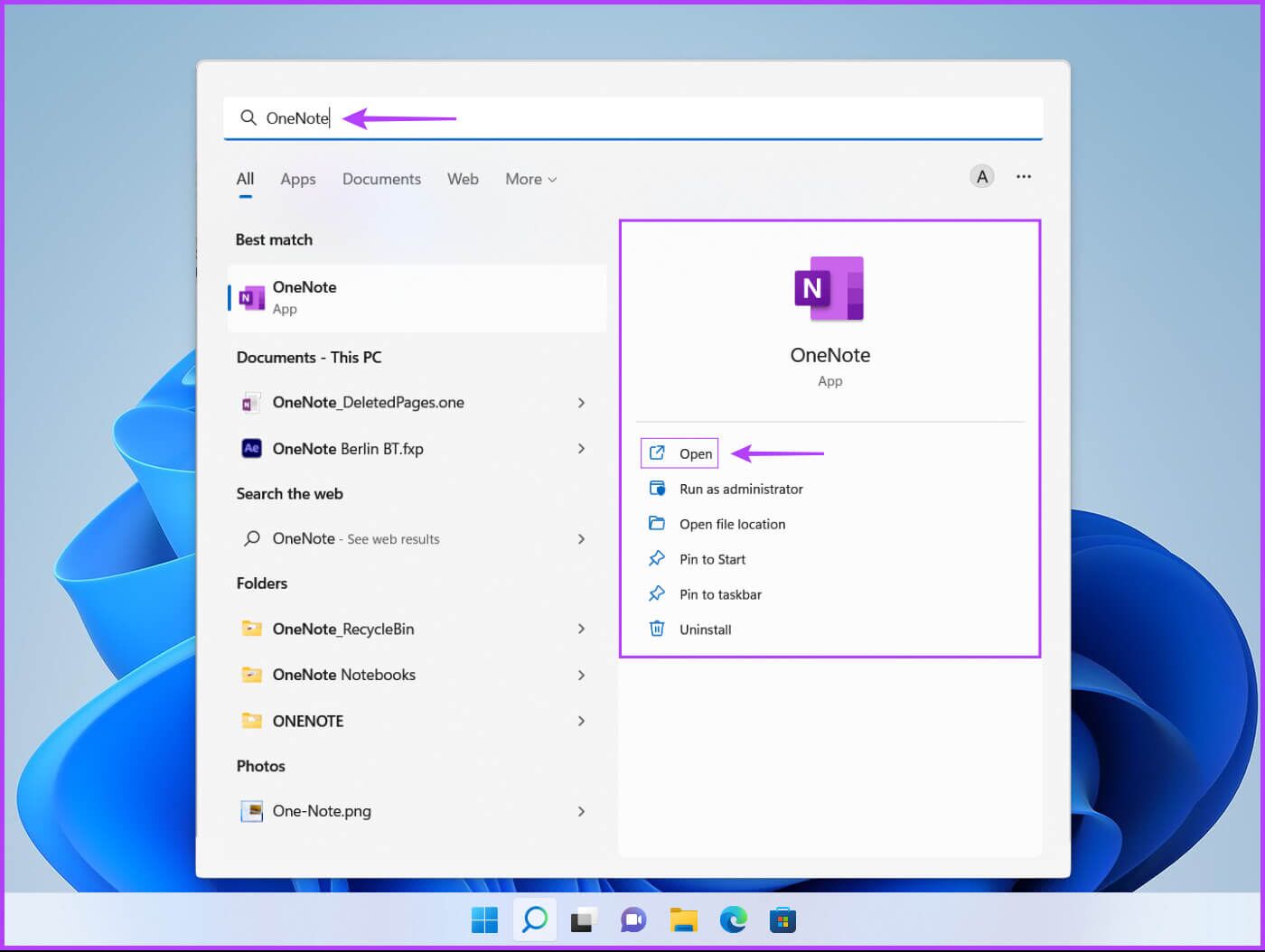 Open-OneNote-1400x1054 أفضل 3 طرق لاستخراج النص من الصور على Windows 11