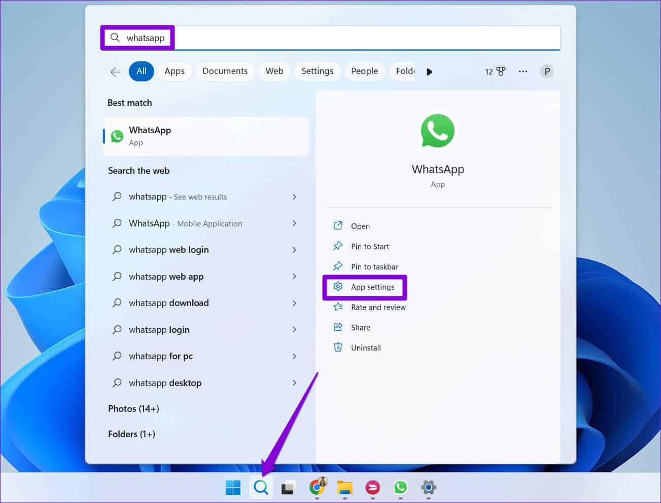 Open-WhatsApp-Settings-on-Windows-2-1303x993 أفضل 7 طرق لإصلاح عدم عرض الإشعارات لتطبيق WhatsApp سطح المكتب على Windows 11
