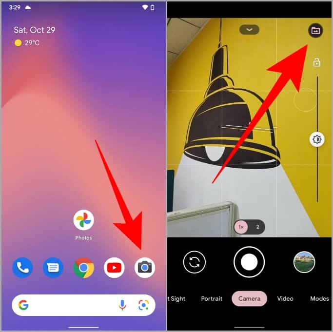 Opening-Camera-on-Pixel-1-683x681 كيفية حفظ الصور مباشرة في المجلد المقفل في Google Photos