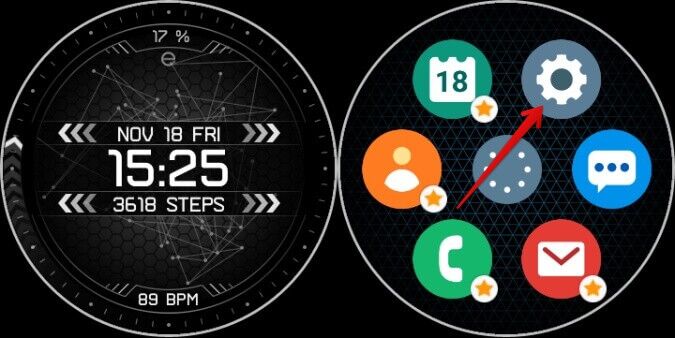 Opening-Settings-on-Galaxy-Watch-Tizen-675x338 كيف أعرف طراز Galaxy Watch الذي أمتلكه؟