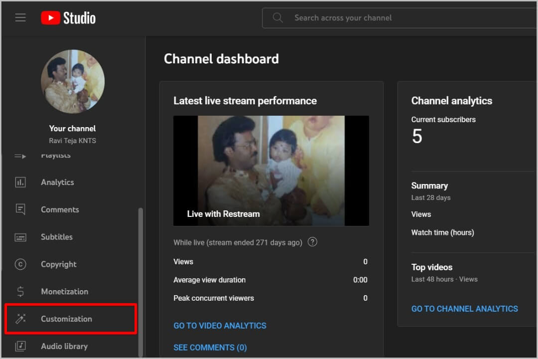 Opening-customization-on-YouTube-Studio-1080x720 كيفية تعيين أو تغيير اسم المستخدم / التعامل مع YouTube