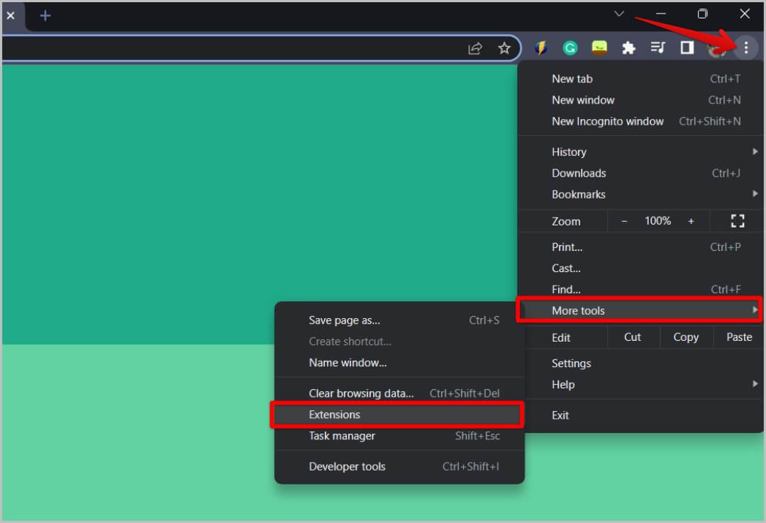 Opening-extensions-on-Chrome-browser-1080x738 14 طريقة لإصلاح فشل تحميل رسائل Discord